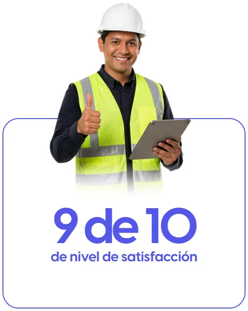 9 de 10 de nivel de satisfacción